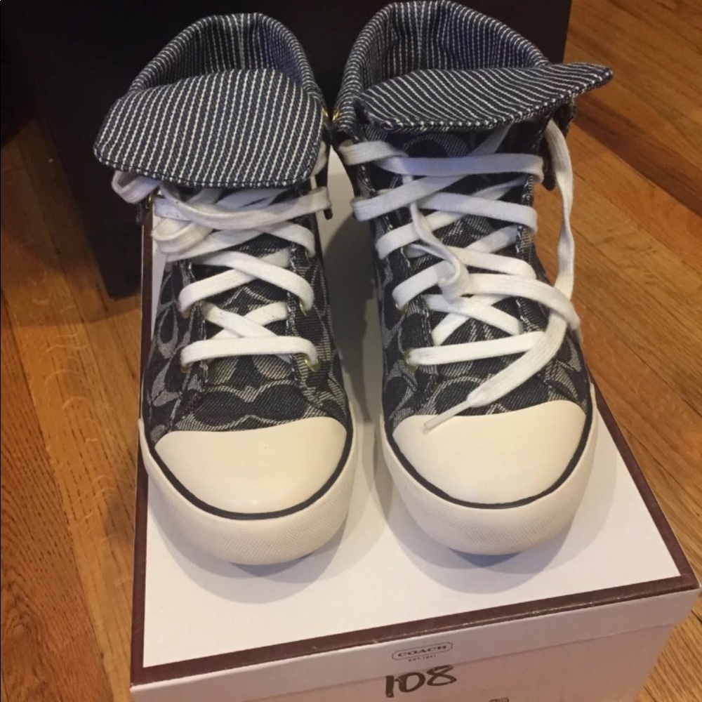 PRICE DROP AUTHENTIC COACH Denim Blue High Tops